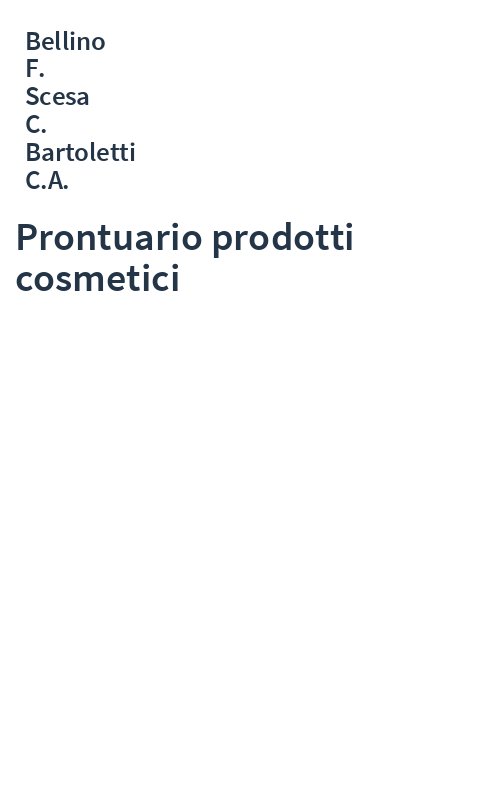 Prontuario prodotti cosmetici