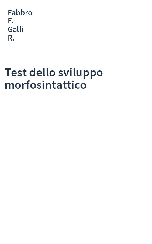 Test dello sviluppo morfosintattico