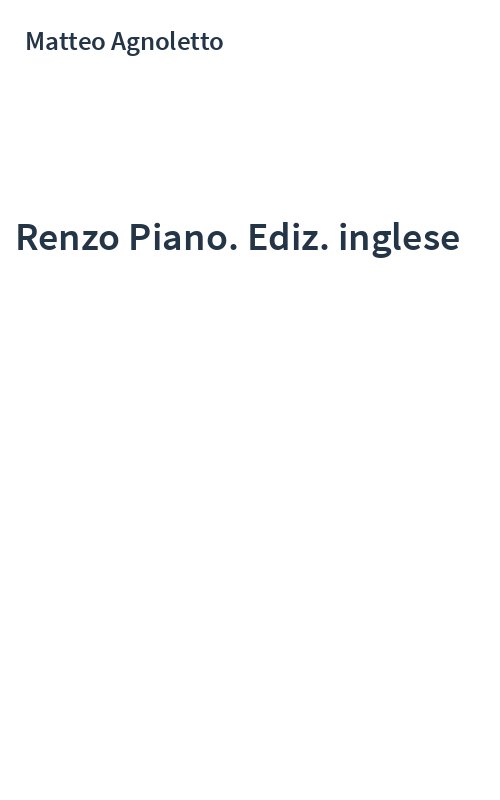 Renzo Piano. Ediz. inglese