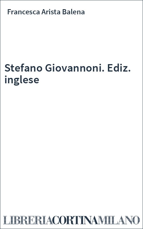 Stefano Giovannoni. Ediz. inglese