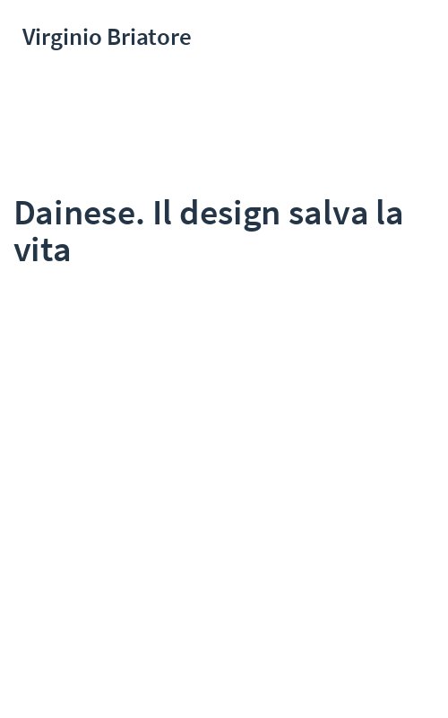 Dainese. Il design salva la vita