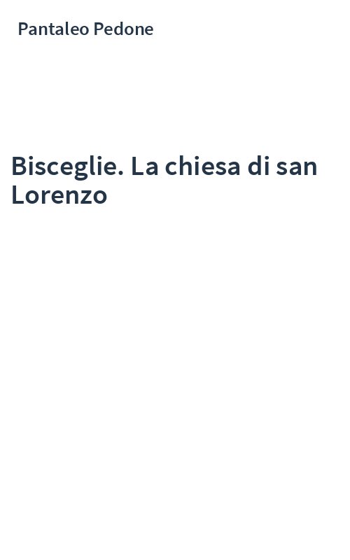Bisceglie. La chiesa di san Lorenzo
