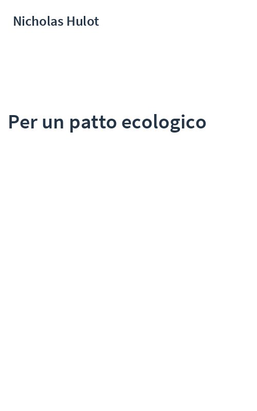 Per un patto ecologico