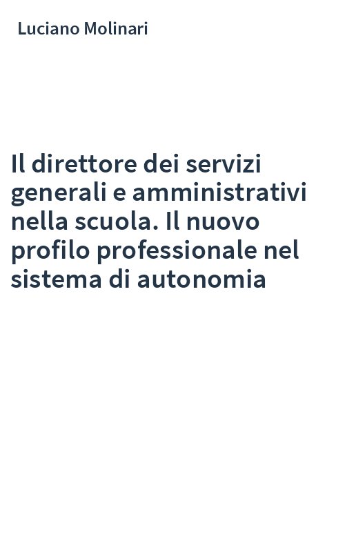 Il direttore dei servizi generali e amministrativi nella scuola. Il nuovo profilo professionale nel sistema di autonomia