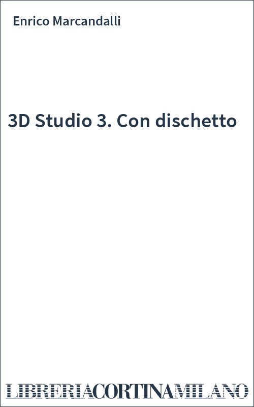 3D Studio 3. Con dischetto