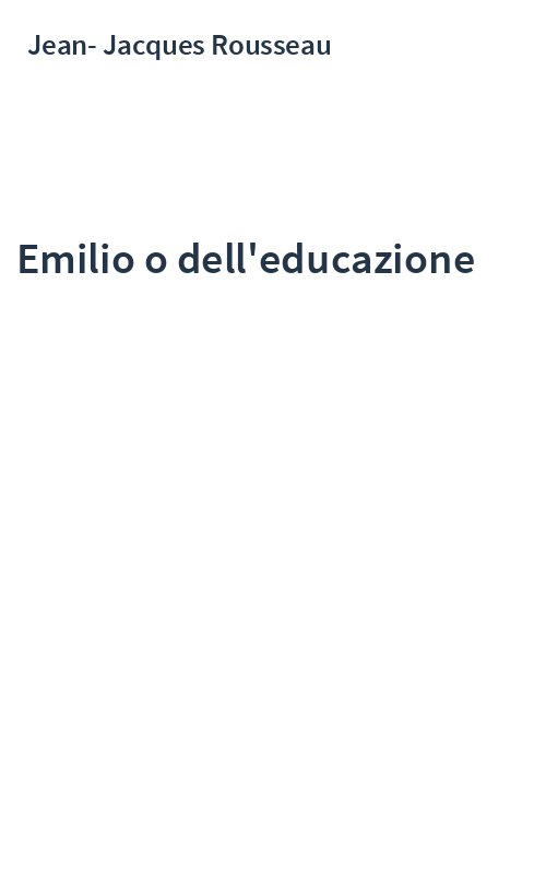Emilio o dell'educazione