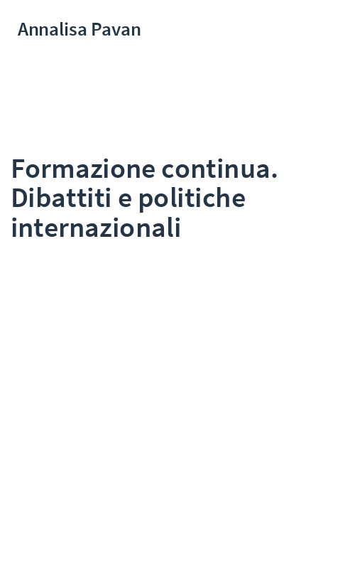 Formazione continua. Dibattiti e politiche internazionali