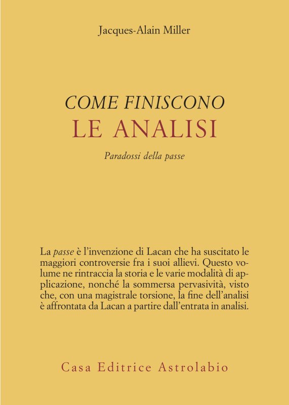 Come finiscono le analisi. Paradossi della passe