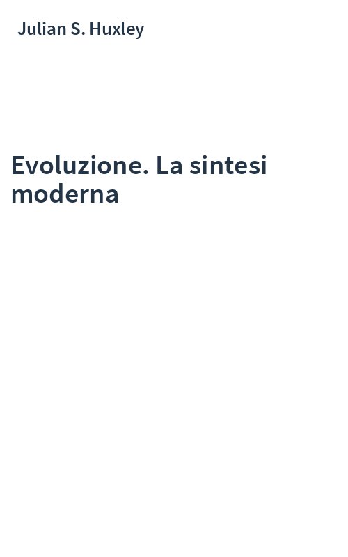 Evoluzione. La sintesi moderna