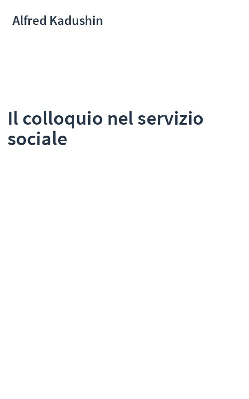 Il colloquio nel servizio sociale