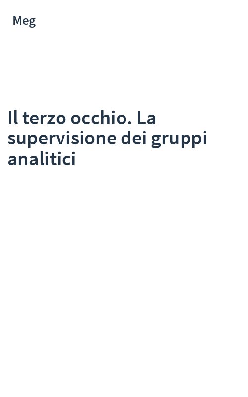 Il terzo occhio. La supervisione dei gruppi analitici