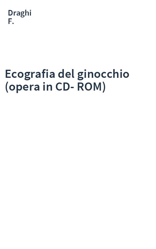 Ecografia del ginocchio (opera in CD-ROM)