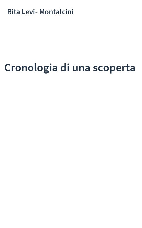Cronologia di una scoperta