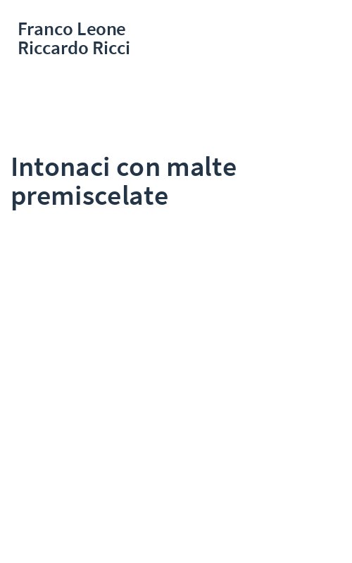 Intonaci con malte premiscelate