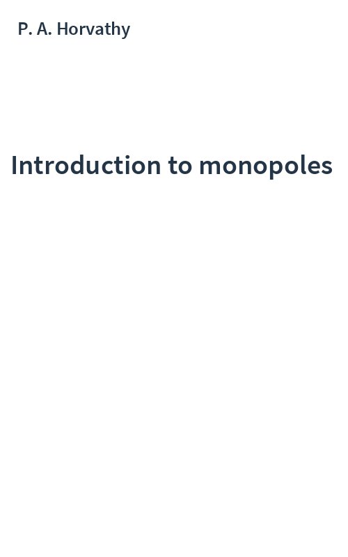 Introduction to monopoles