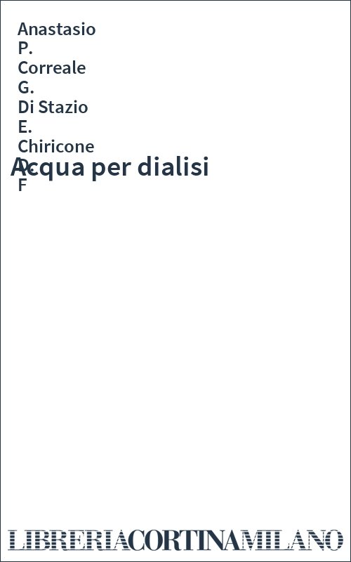 Acqua per dialisi