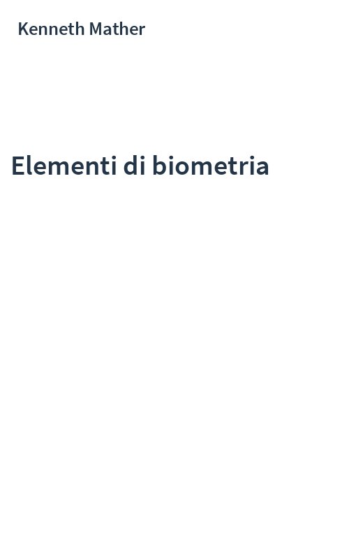 Elementi di biometria
