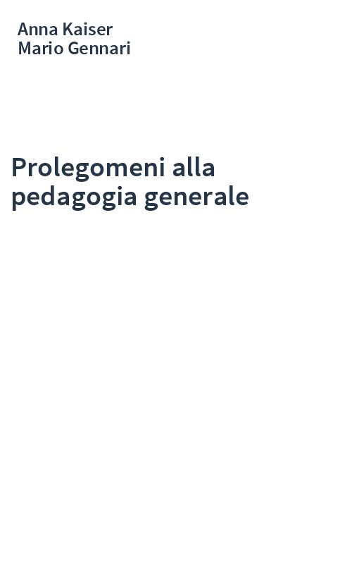 Prolegomeni alla pedagogia generale