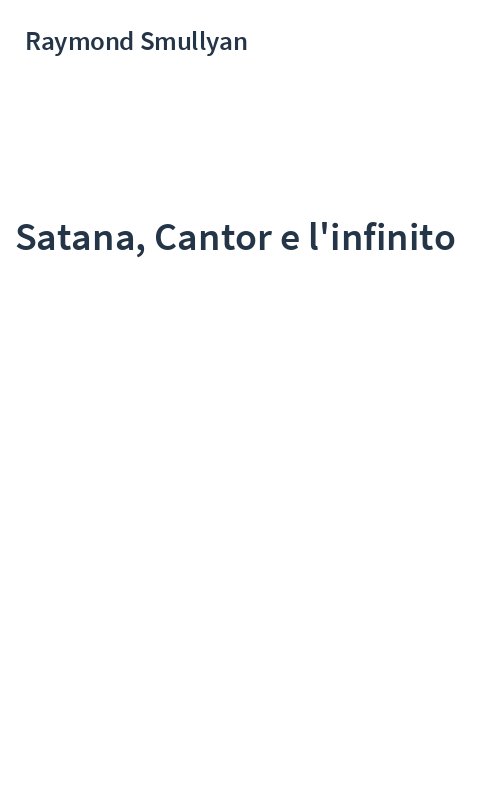 Satana, Cantor e l'infinito