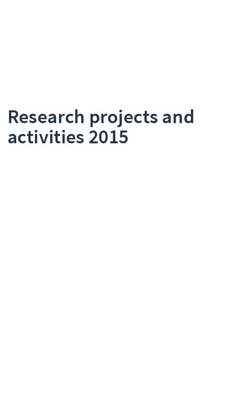 Research projects and activities 2015