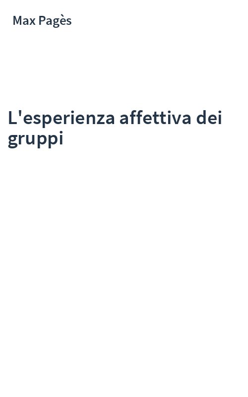 L'esperienza affettiva dei gruppi