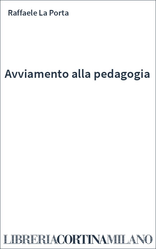 Avviamento alla pedagogia