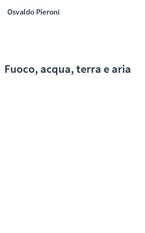 Fuoco, acqua, terra e aria