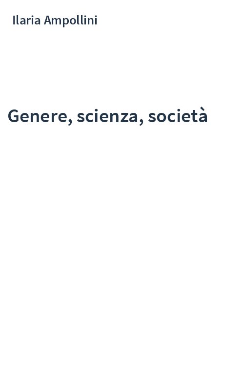 Genere, scienza, società
