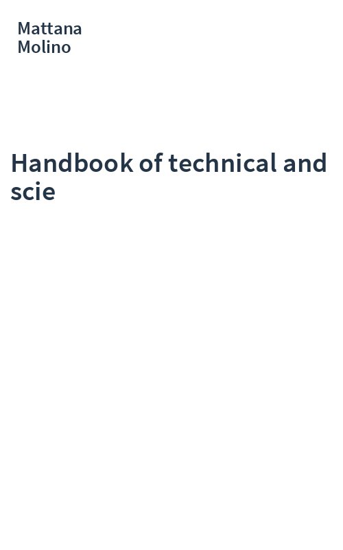 Handbook of technical and scie