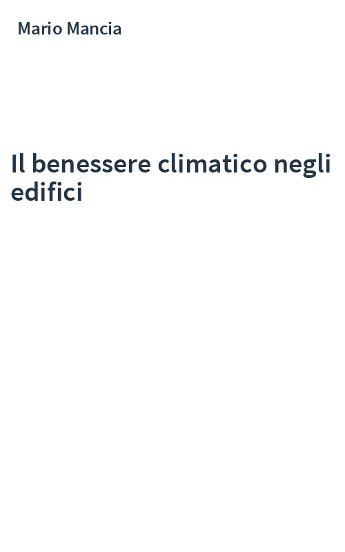 Il benessere climatico negli edifici