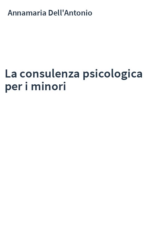 La consulenza psicologica per i minori