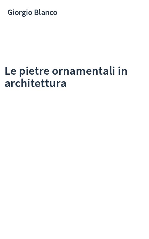 Le pietre ornamentali in architettura
