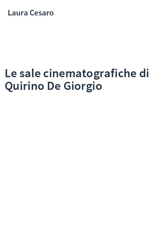 Le sale cinematografiche di Quirino De Giorgio