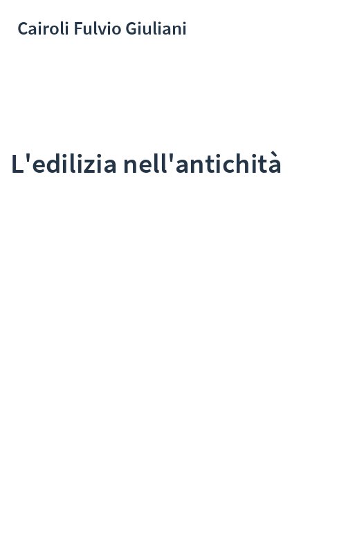 L'edilizia nell'antichità