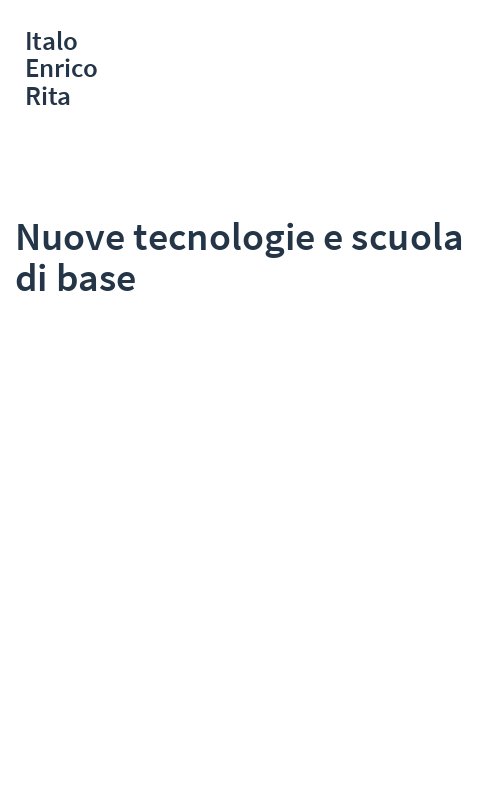 Nuove tecnologie e scuola di base