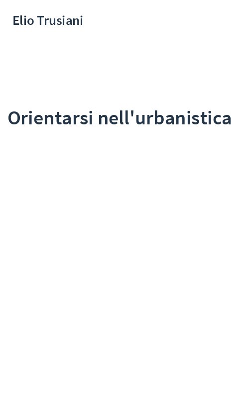 Orientarsi nell'urbanistica