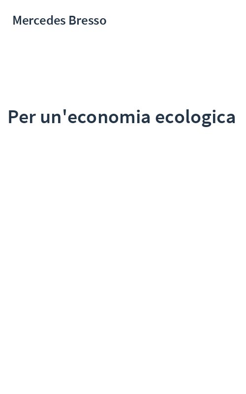 Per un'economia ecologica