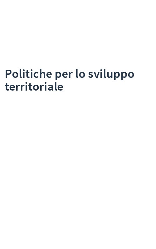 Politiche per lo sviluppo territoriale