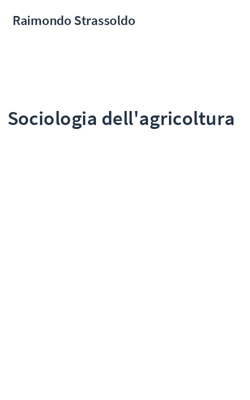 Sociologia dell'agricoltura