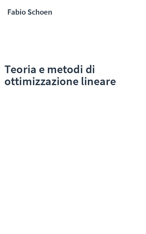 Teoria e metodi di ottimizzazione lineare