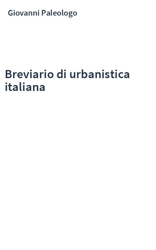 Breviario di urbanistica italiana