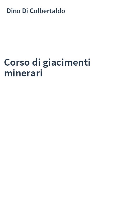 Corso di giacimenti minerari