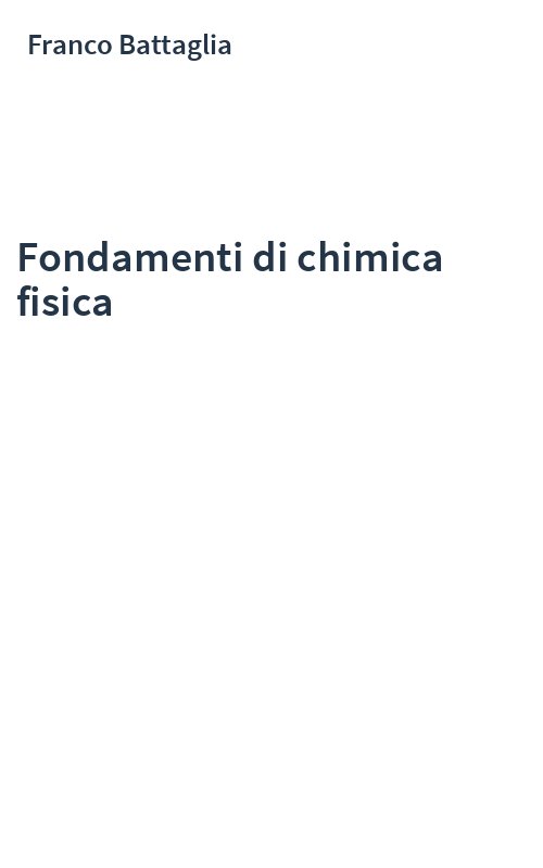 Fondamenti di chimica fisica