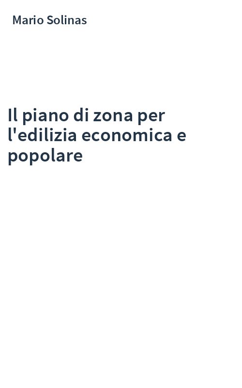 Il piano di zona per l'edilizia economica e popolare