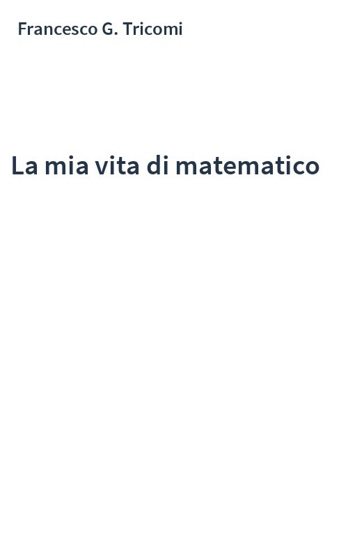 La mia vita di matematico