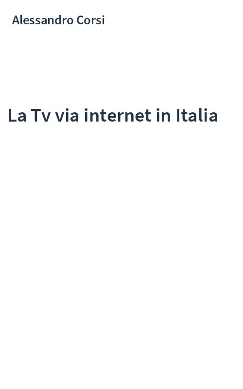 La Tv via internet in Italia