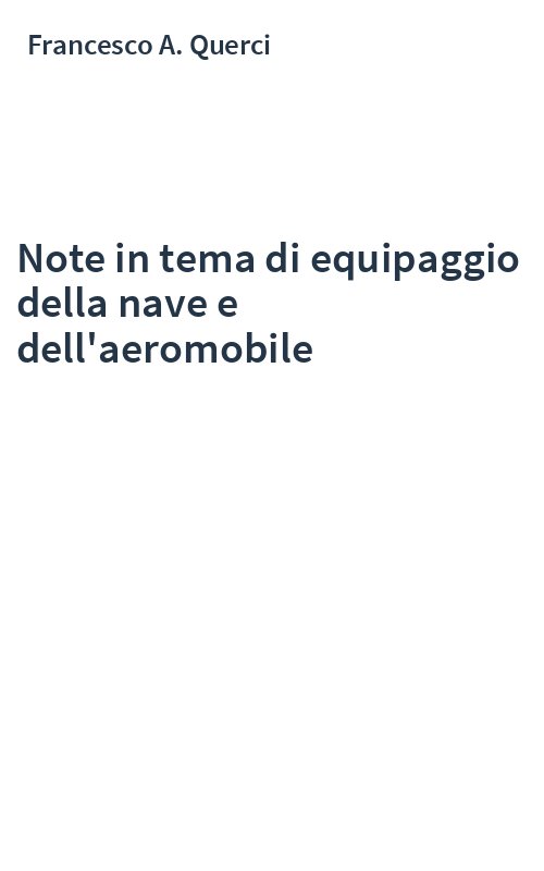 Note in tema di equipaggio della nave e dell'aeromobile