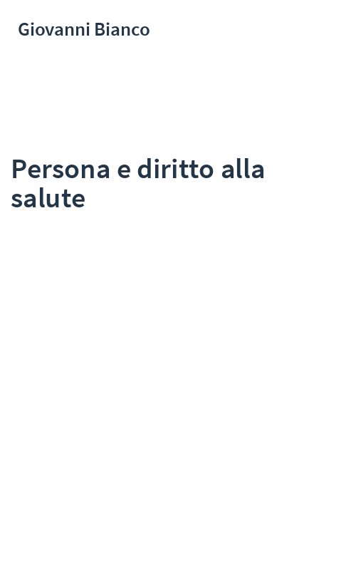 Persona e diritto alla salute