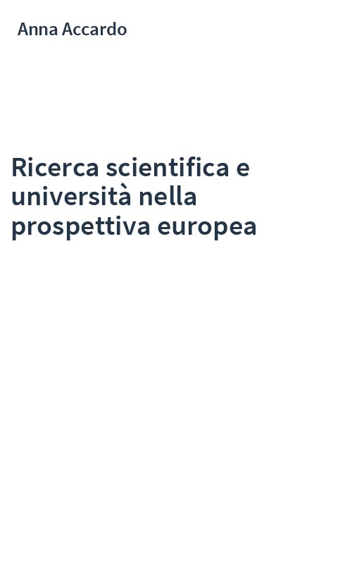 Ricerca scientifica e università nella prospettiva europea