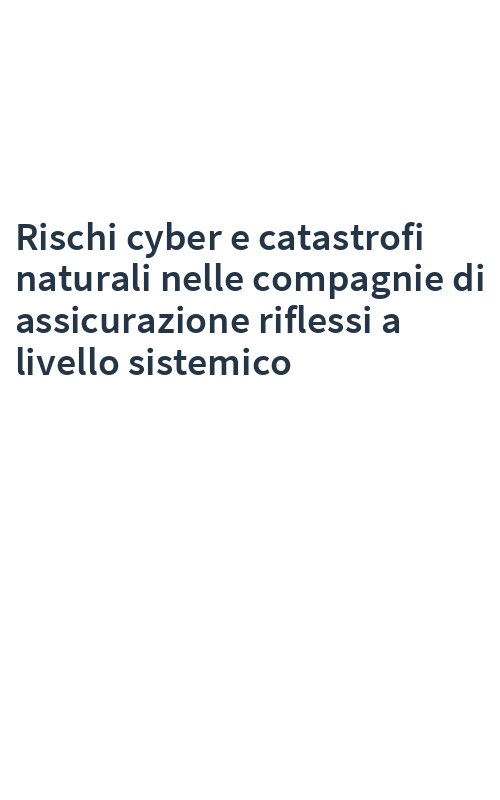 Rischi cyber e catastrofi naturali nelle compagnie di assicurazione riflessi a livello sistemico